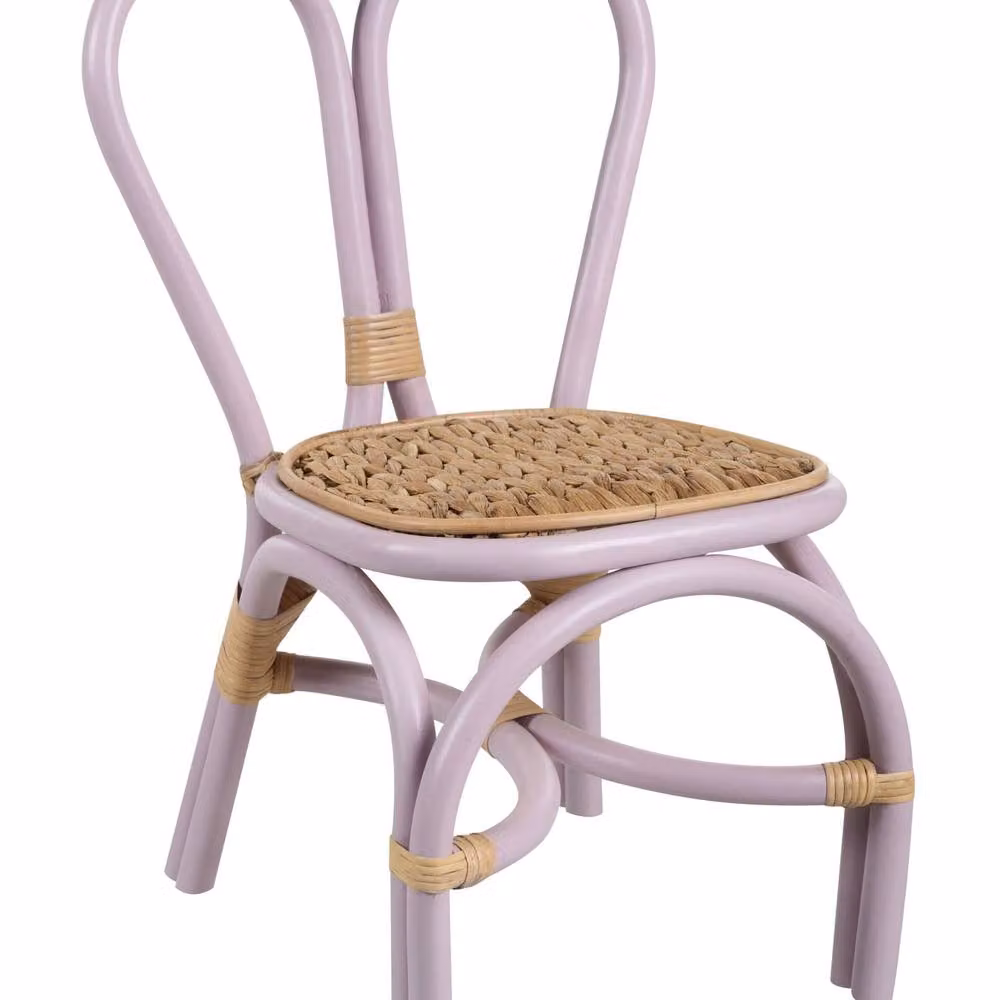 Wyld Haus Kids Rattan Chair in Purple with Heart Backrest – 2