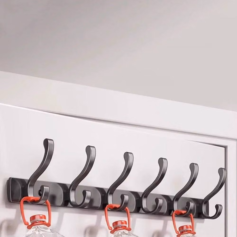 NESTLUNE 12 Hook Aluminium Key and Coat Holder Rack in Grey – 4