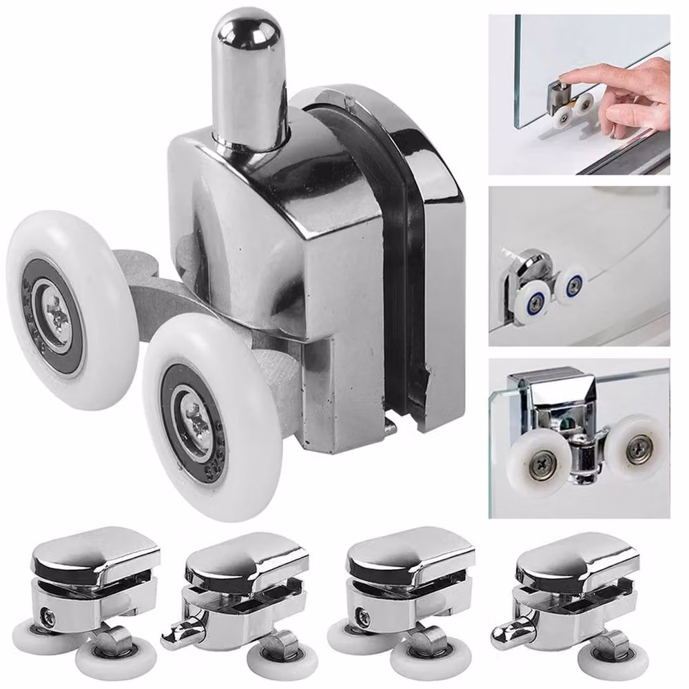 NESTLUNE Silver Shower Screen Door Rollers and Runners, 8 x 25mm – 2