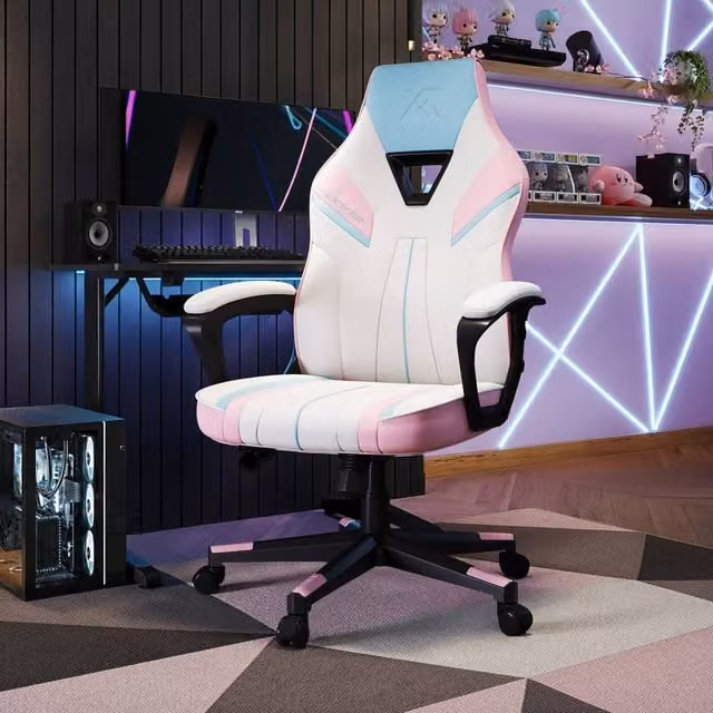 X Rocker Tempest Ergonomic Gaming Chair in White with Extra Wide Synthetic Leather Seat – 1