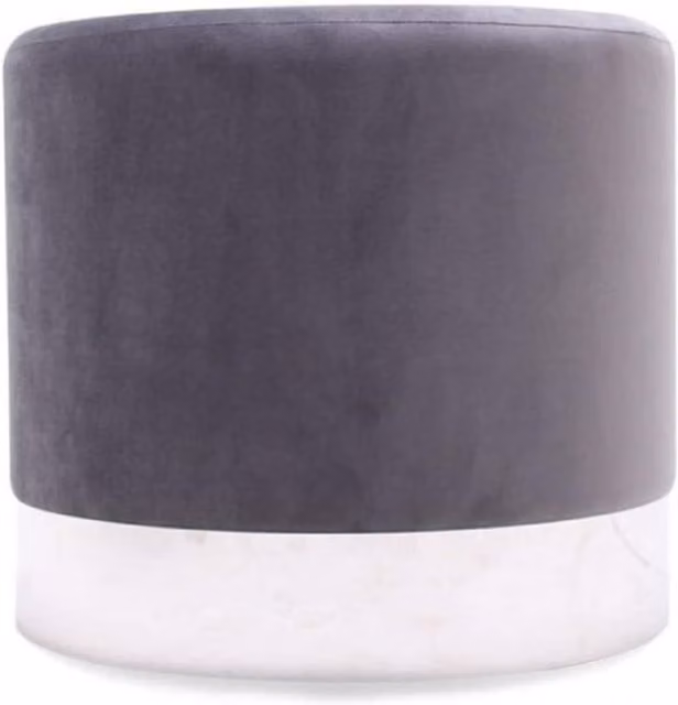 Life Interiors Darlington XL LUX Single Pouffe in Grey Velvet