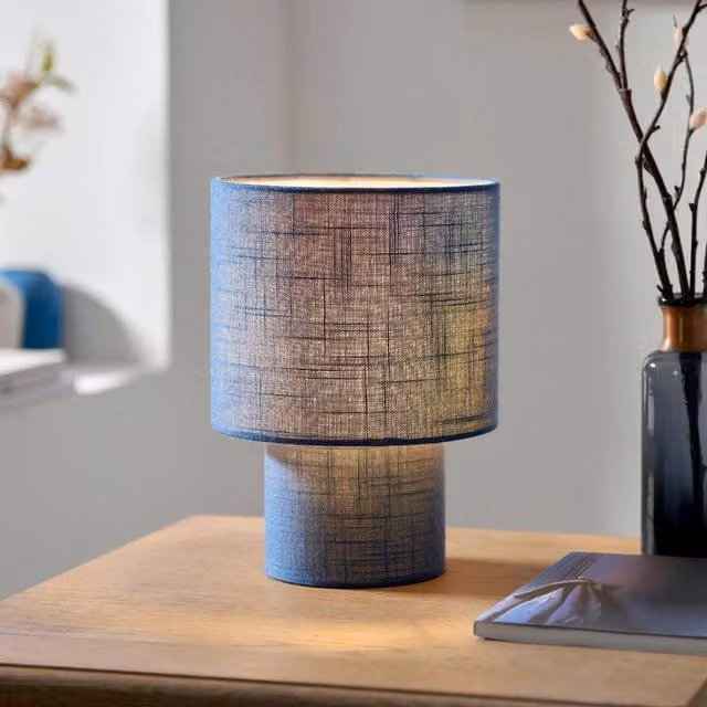 Pagazzi Design Buxton Blue Faux Linen Table Lamp – 1