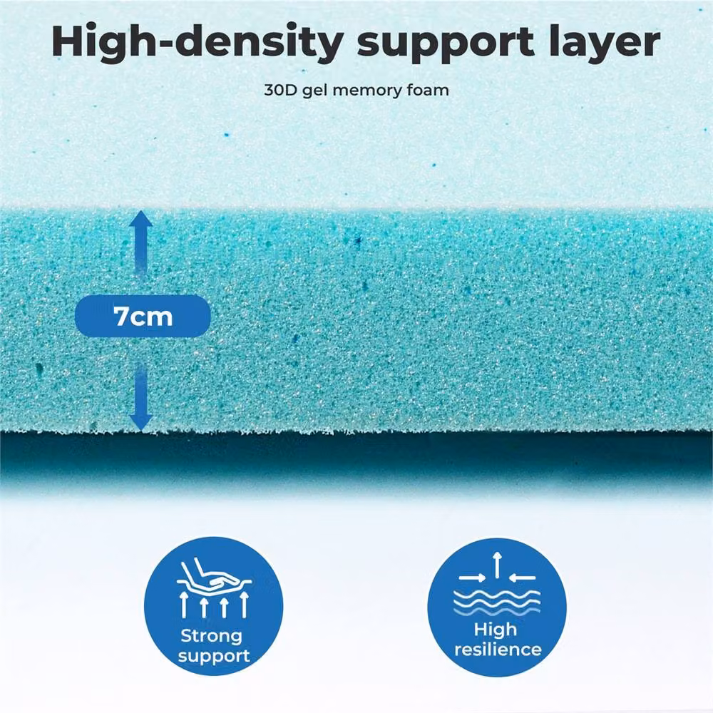 Nordara White Memory Foam Mattress Topper, W/D: 150 x 200 cm – 2