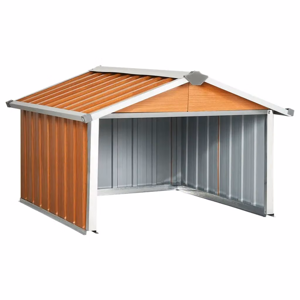 Berkfield Home Robot Lawnmower Shed in Brown Galvanised Steel, W/D/H: 92 x 97 x 63 cm – 2