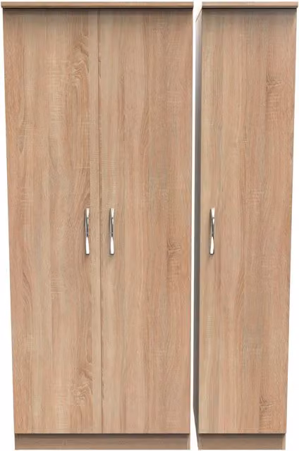 Ready Assembled 2 U Hampshire Triple Plain Wardrobe in Light Oak – 1