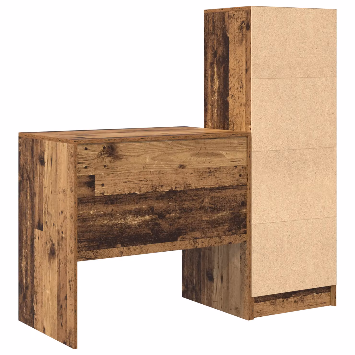 Berkfield Modern Writing Desk with Storage in Brown Old Wood Finish – 4