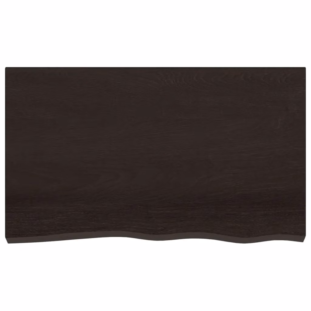 Berkfield Home Bathroom Countertop in Dark Brown and Grey Treated Solid Wood W/D/H: 100 x 60 x 2-4 cm – 3