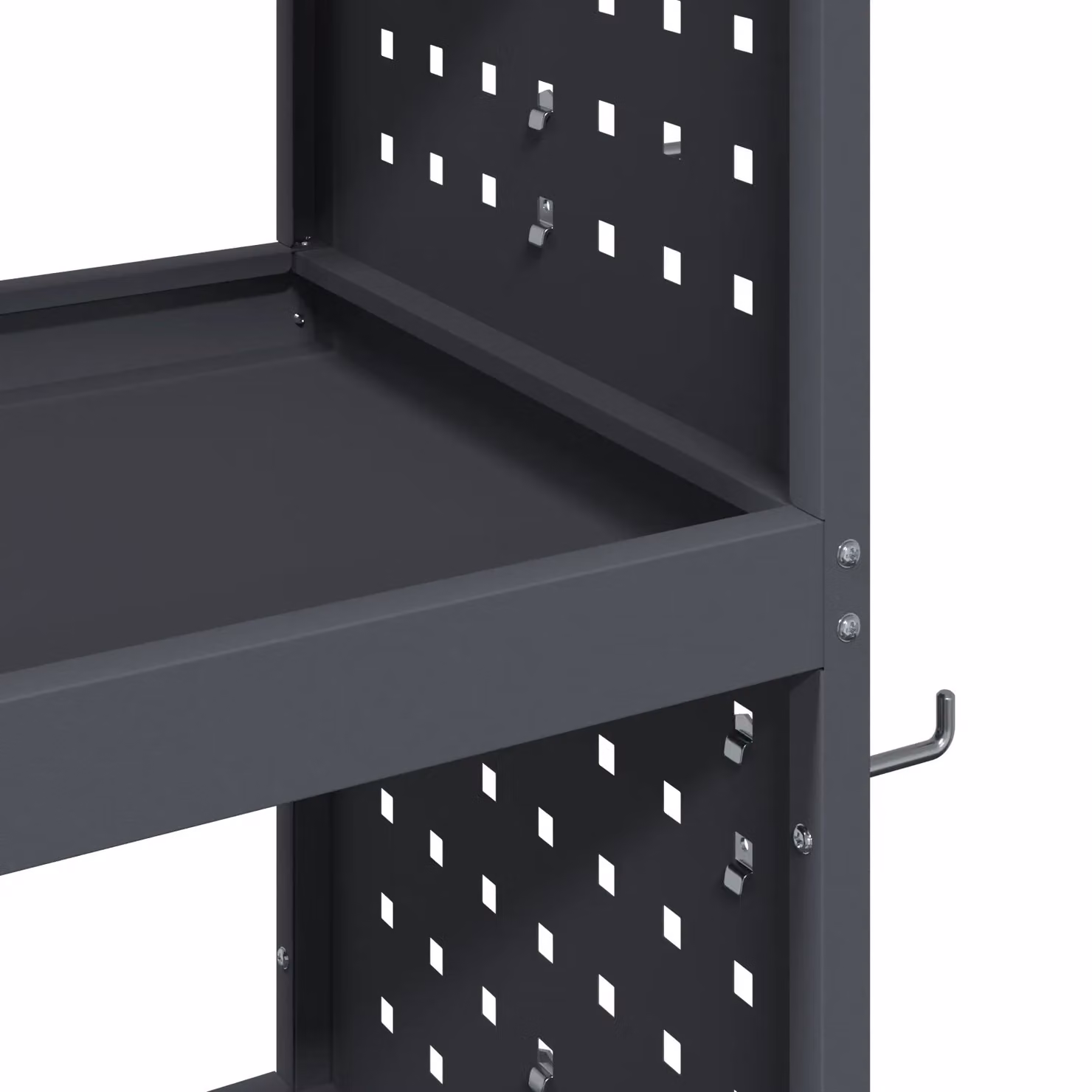 Berkfield Metal Tool Trolley with Shelf and Wheels in Anthracite – 7