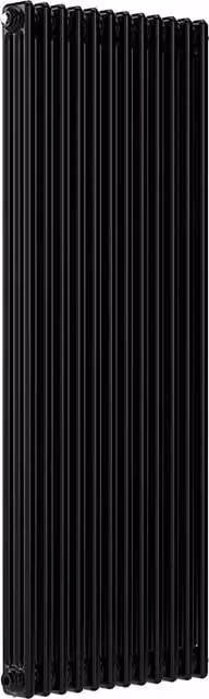 Lux Heat Black Vertical 3 Column Steel Radiator, H: 150 cm, W: 56 cm