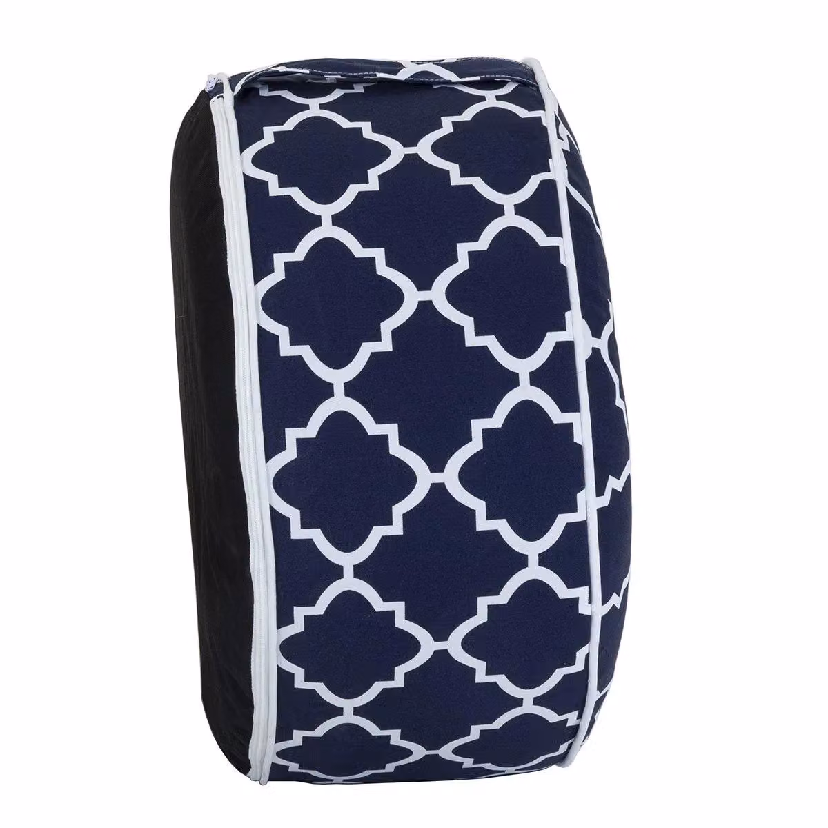 Charles Bentley Inflatable Indoor/Outdoor Foot Stool Pouffe Bean Bag in Blue and White Pattern, H 23 cm x W 53 cm x D 53 cm – 2