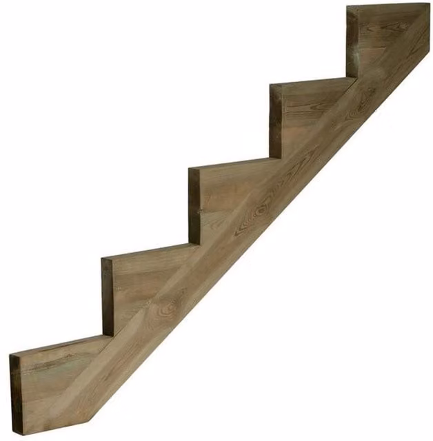 Snowdon Timber 5 Step Treated Decking Riser, Brown, W: 250 mm, H: 48 mm, L: 1455 mm