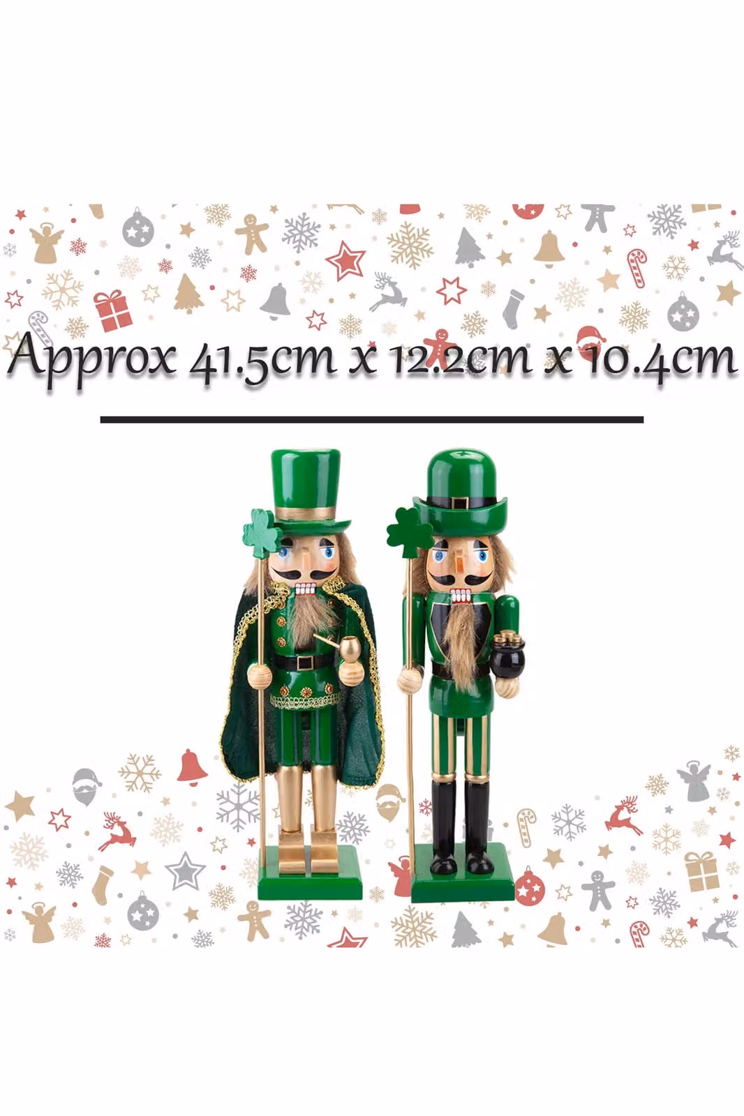 VFM e-Store Luck Nutcracker Christmas Decoration in Assorted Green Designs – 2