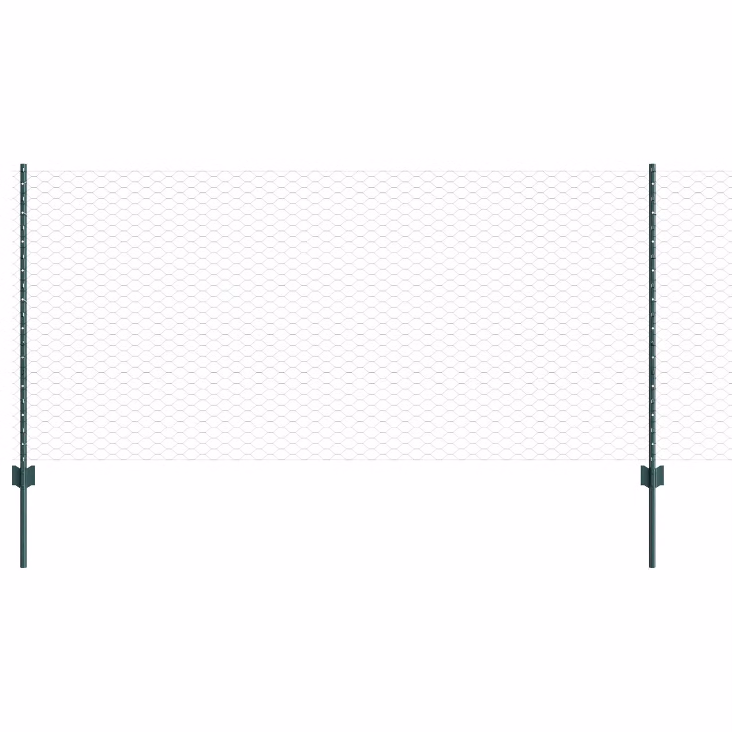 Berkfield Home 5-Piece Green Steel U-Channel Mesh Fence Posts, Height: 100 cm – 2