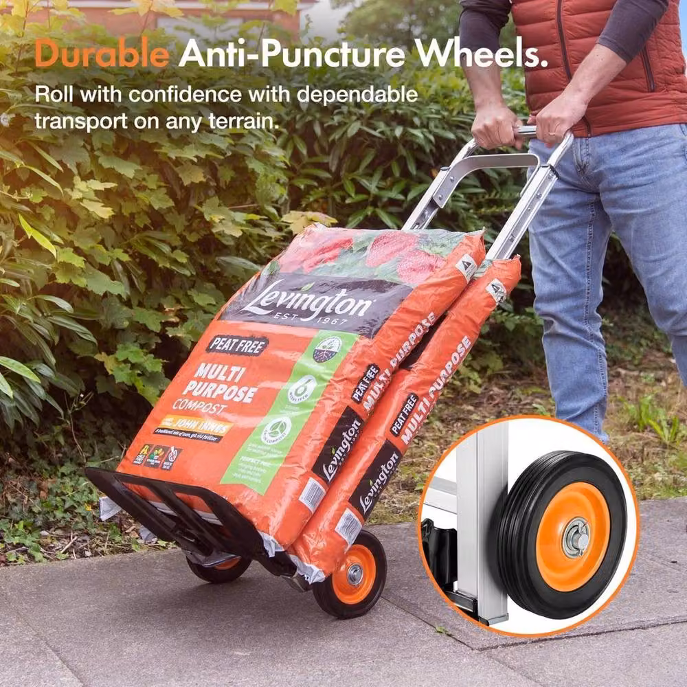 NESTLUNE Folding Sack Truck Hand Trolley in Silver, 90kg Capacity, W: 52 cm x H: 108 cm – 6