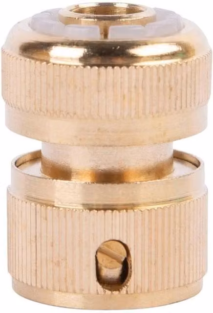 Marco Paul 1/2 inch Brass Hose End Connector in Gold