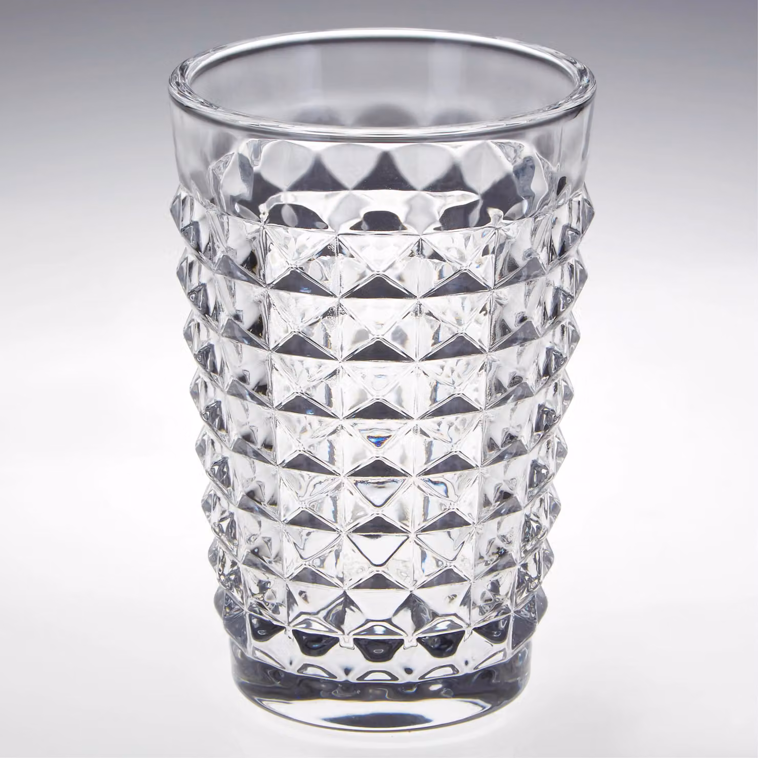 Orsina Set of 4 Crystal Pyramid Highball Glasses, Transparent Geometric Tumblers – 2