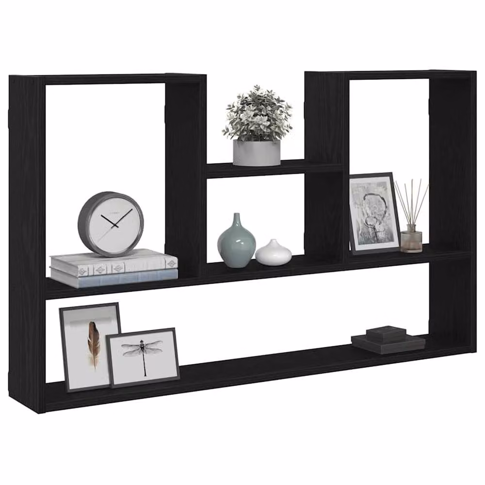 Berkfield Home Wall Mounted Shelf in Black Oak, W/D/H: 99 x 15 x 60 cm – 3