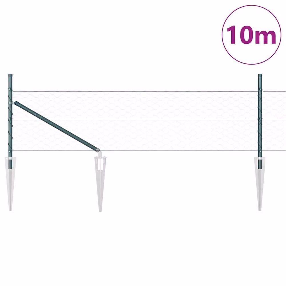 Berkfield Home Green Hexagon Steel Fence, W: 0.5 m, L: 10 m – 2