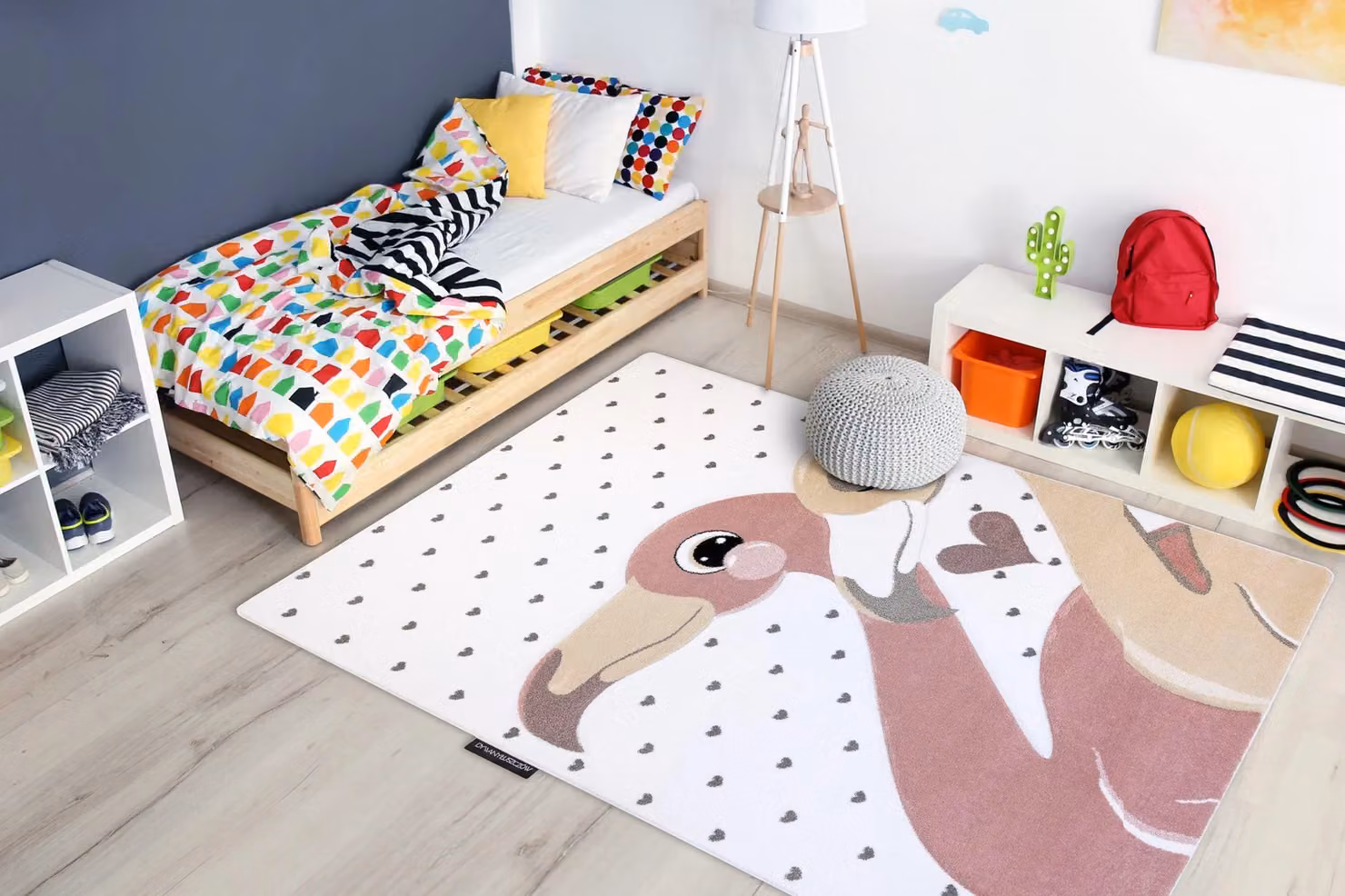 RugsX Petit Animal Rug in Yellow and White, W: 80 cm, L: 150 cm – 2