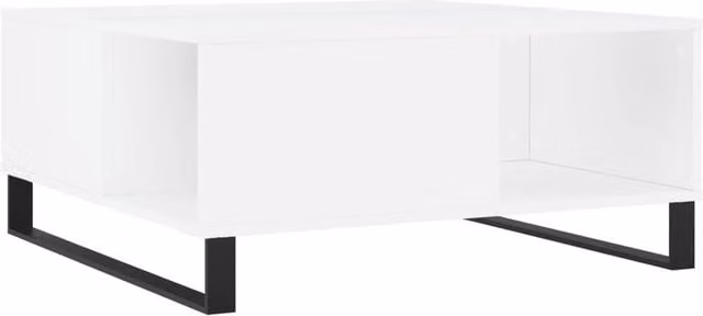 Berkfield Home Modern Glossy White Square Coffee Table W/D/H: 80 x 80 x 36.5 cm – 1