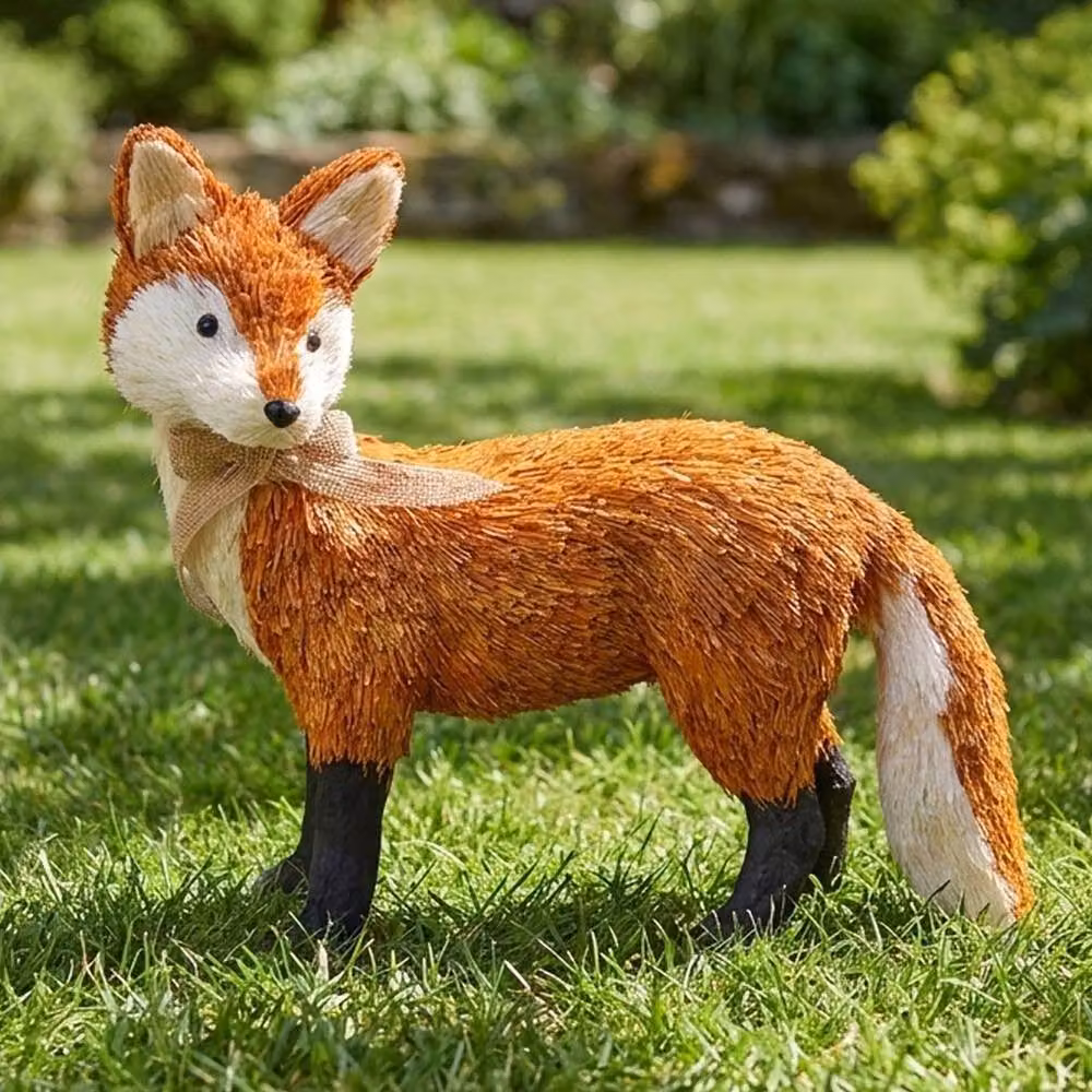 Garden Greatness Rustic Autumn Woodland Fox Ornament in Brown – 2