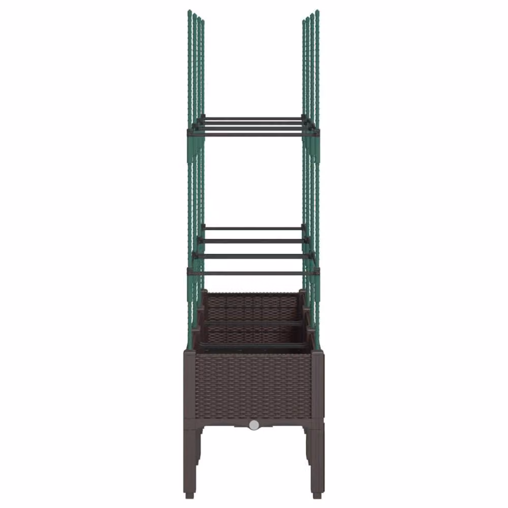 Berkfield Home Garden Planter with Trellis in Brown, W/D/H: 120 x 40 x 142.5 cm – 3
