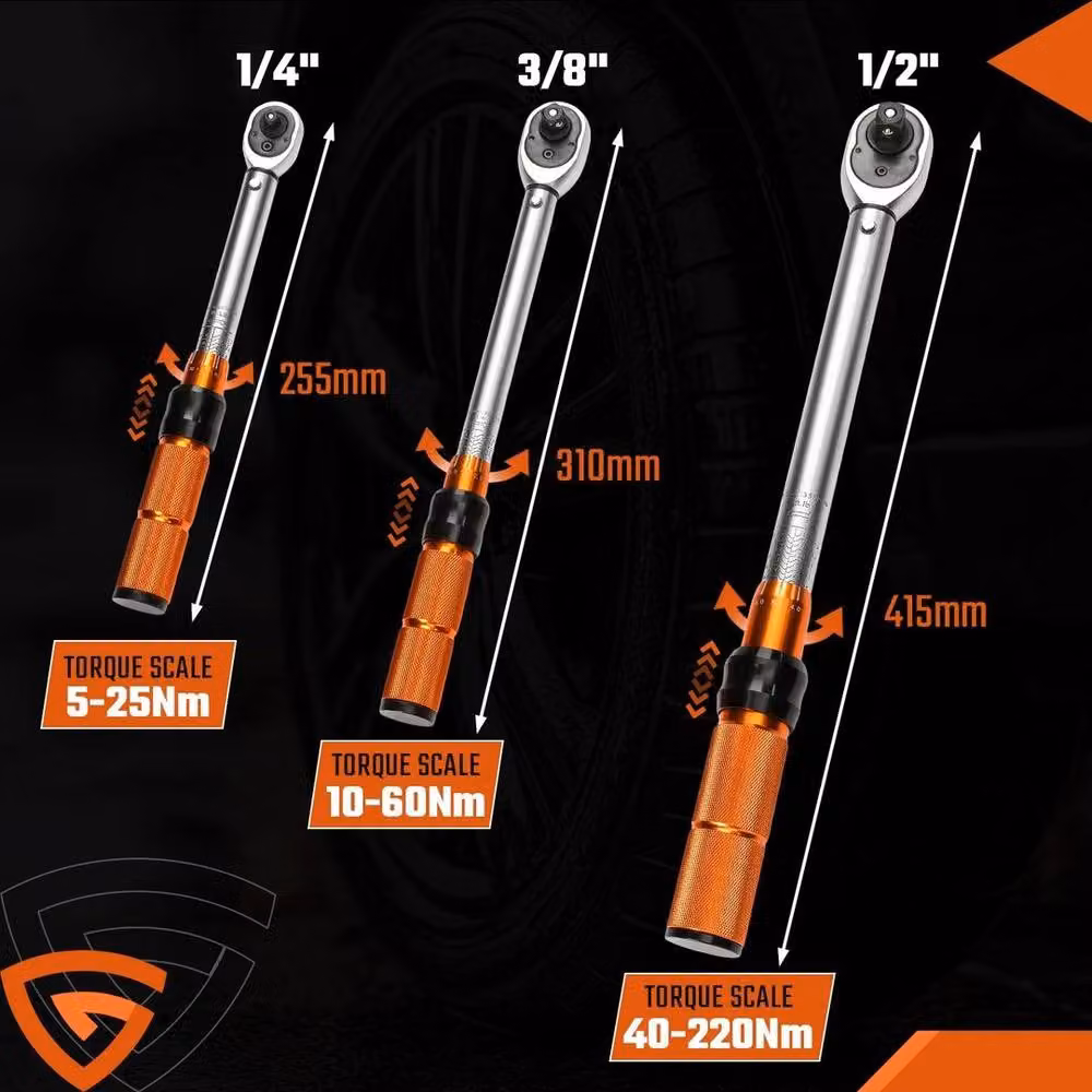 SPETLEK 3 Piece Calibrated Torque Wrench Set in Orange, Chrome Vanadium Steel – 3