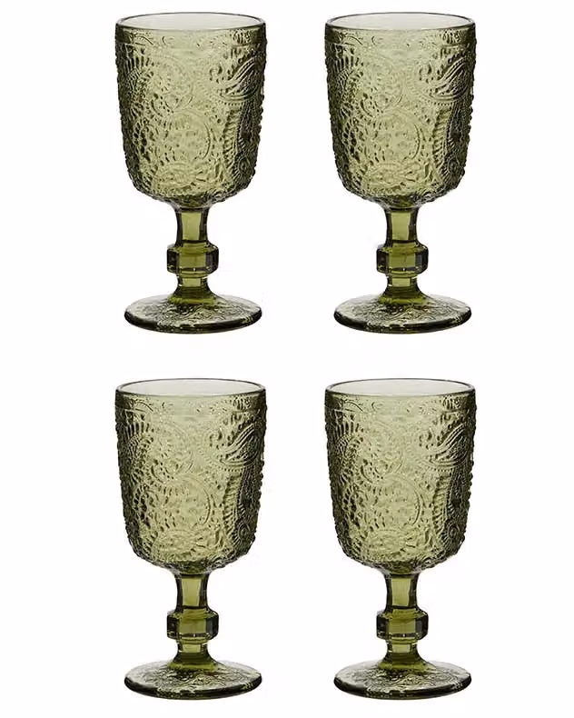 Dibor Set of 4 Green Luxury Wine Goblets, 300ml per Glass – 2