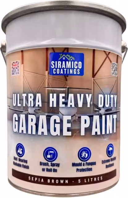 SIRAMICO COATINGS Heavy Duty Garage Floor Paint in Sepia Brown