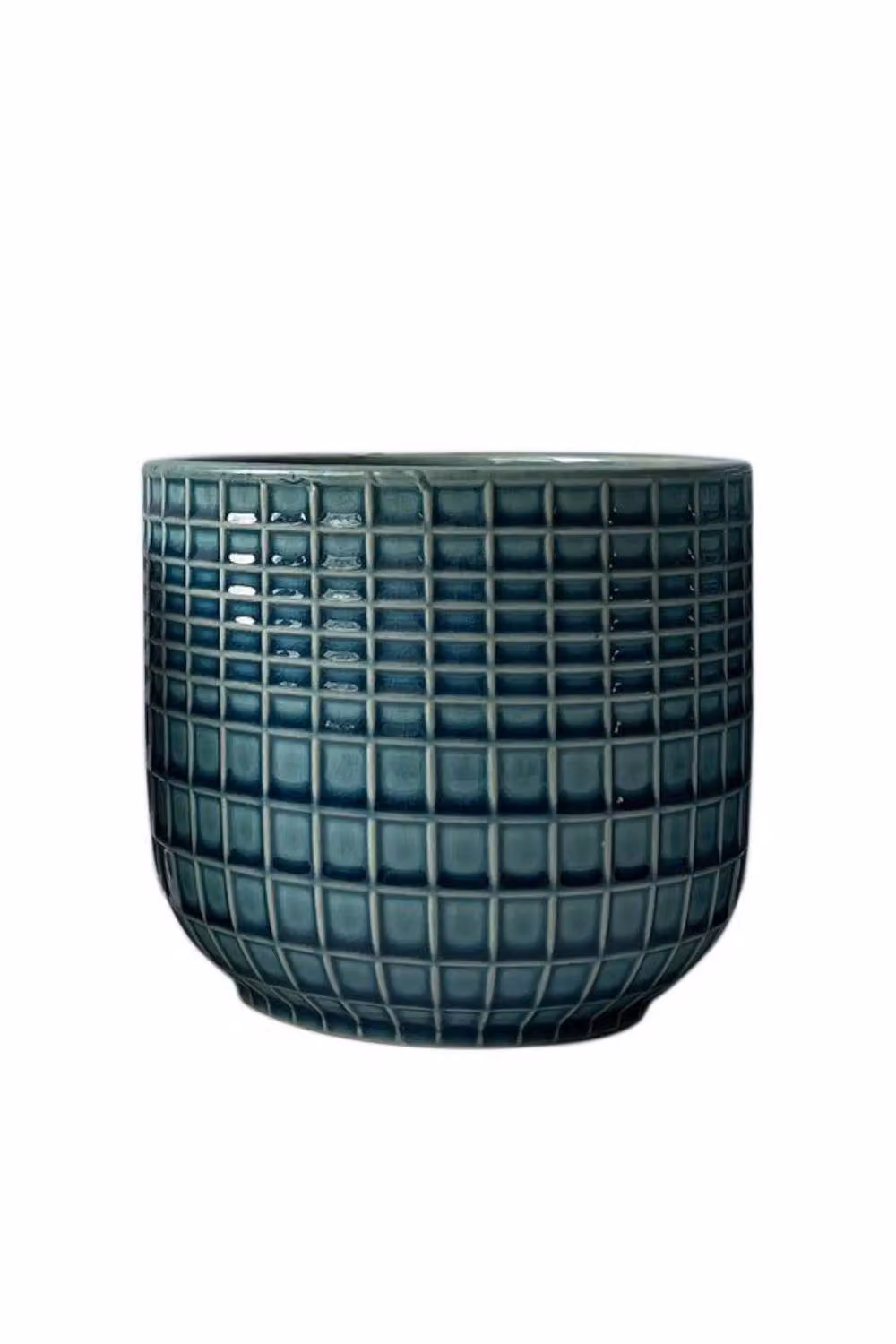 KDMD Hortus Braga Ceramic Tabletop Pot, Blue Green Petrol, H 15 cm x Dia 17 cm – 2