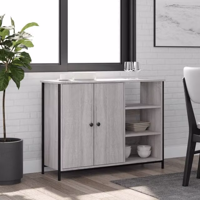 Berkfield Home Grey Sonoma Sideboard, W/D/H: 100 x 33 x 75 cm – 1