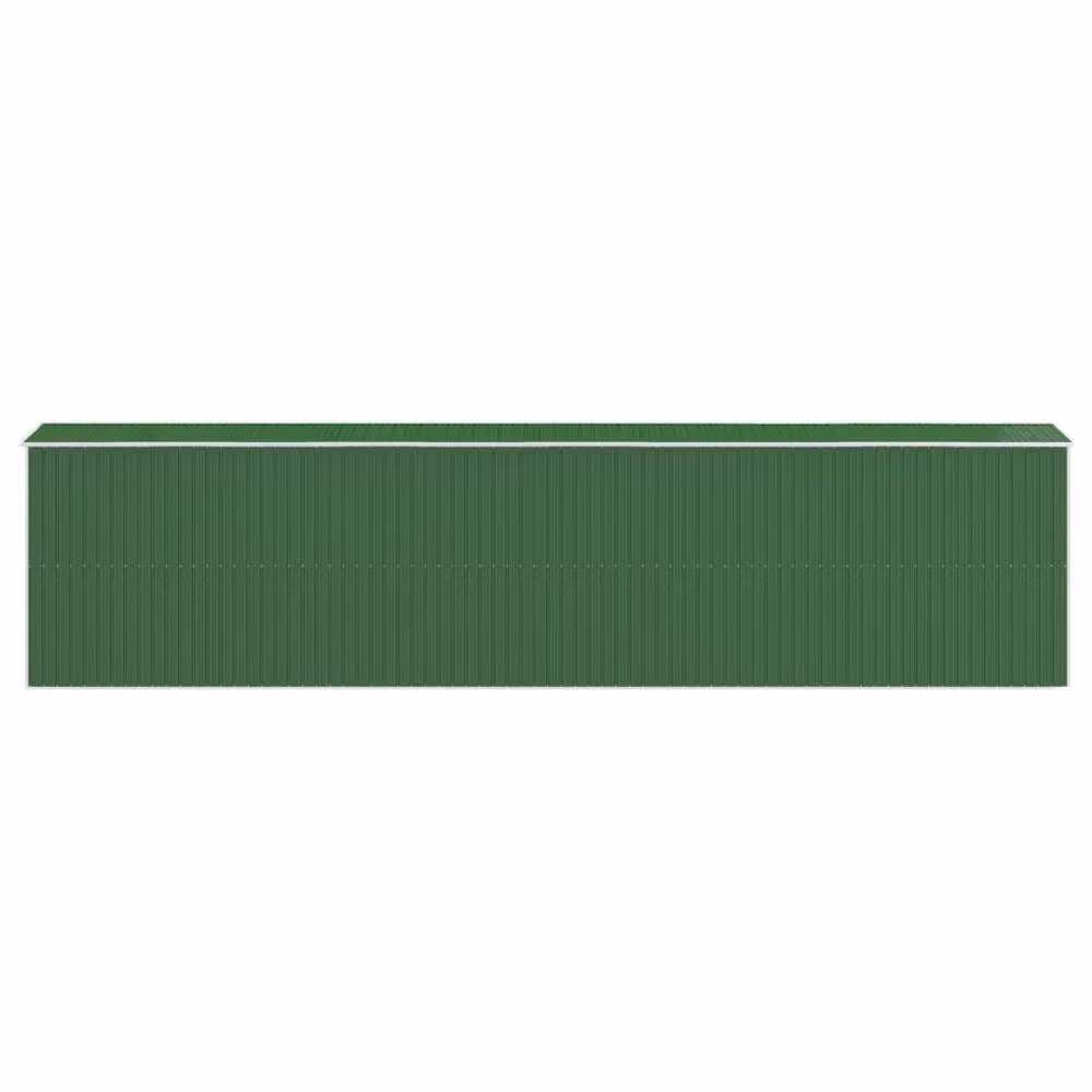 Berkfield Home Green Galvanised Steel Garden Shed with Sliding Gable Doors W/D/H: 192 x 855 x 223 cm – 4