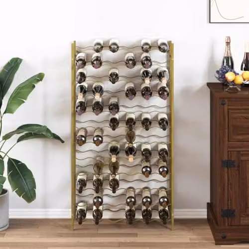vidaXL Gold Metal Wine Rack for 72 Bottles, H 117 x W 64 x D 22 cm – 2