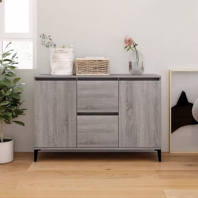 Berkfield Home Grey Sonoma Sideboard in Engineered Wood W/D/H: 104 x 35 x 70 cm – 1