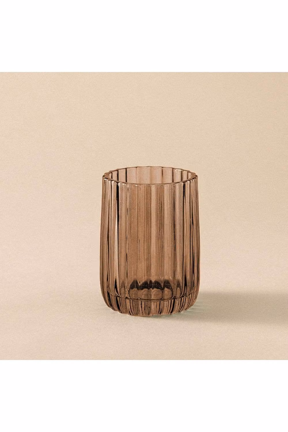 Cosmic Lido Collection Glass Toothbrush Holder and Tumbler in Amber and Pink – 2