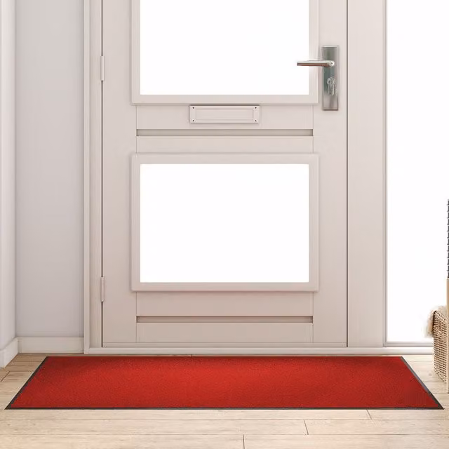 Berkfield Home Rectangular Red and Black Non-Slip Polypropylene Door Mat W: 90 cm, L: 150 cm