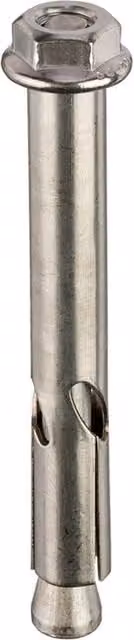 JCP Fixings A4-316 Stainless Steel Sleeve Anchors with Hexagon Nut, White/Silver, Diameter: 8 mm, Length: 40 mm, Pack of 100