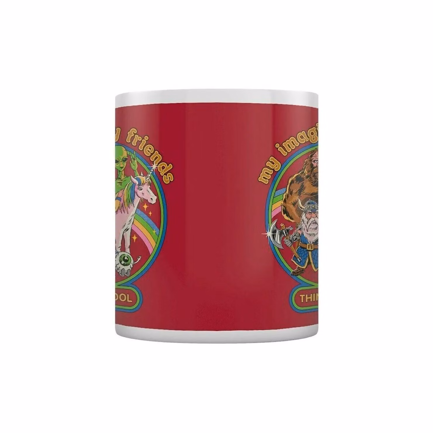 Steven Rhodes My Imaginary Friends Ceramic Mug in Red – 4