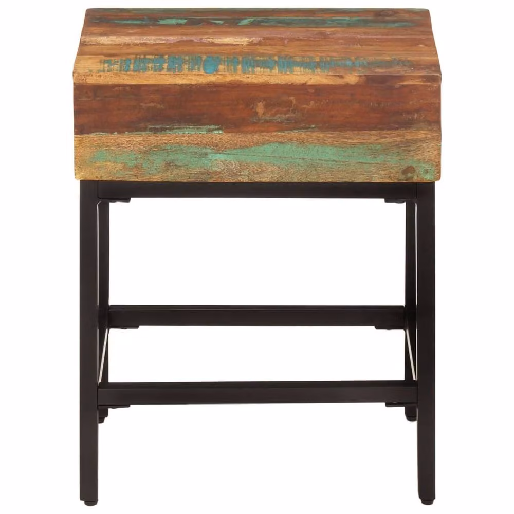 Berkfield Home Reclaimed Solid Wood Side Table, Brown, W: 40 cm, D: 30 cm, H: 51 cm – 2