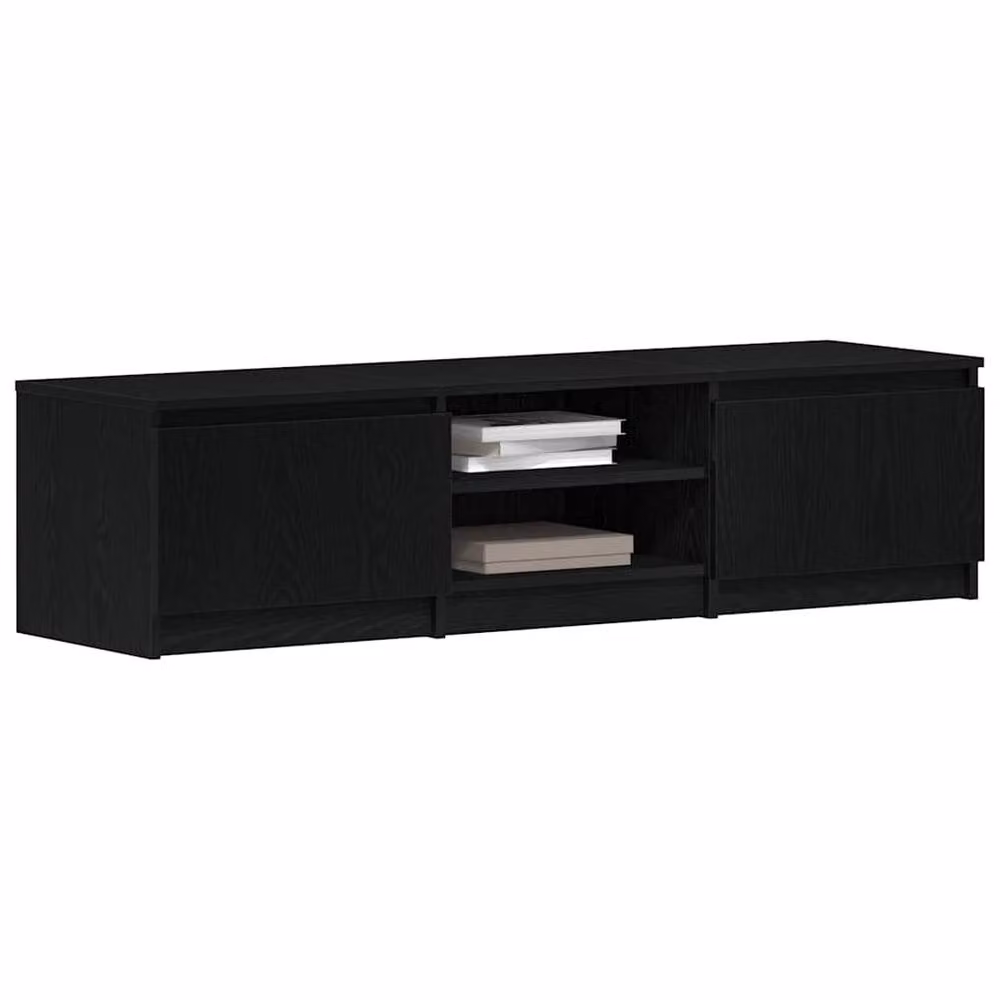 Berkfield Home Black Oak TV Cabinet, W: 140 cm, D: 40 cm, H: 35.5 cm – 4