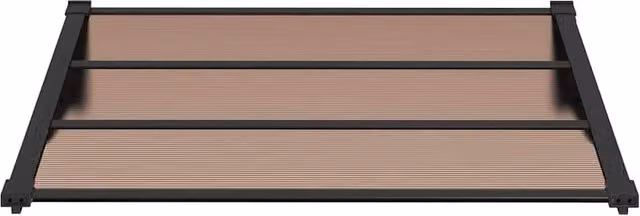 Berkfield Home Durable Polycarbonate and Aluminium Door Canopy, Black, W: 122 cm, H: 90 cm