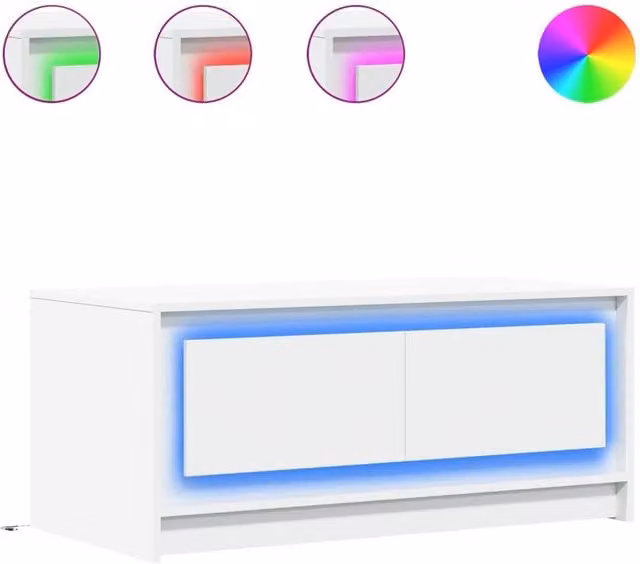 Berkfield Home Modern Rectangular White Coffee Table in Engineered Wood