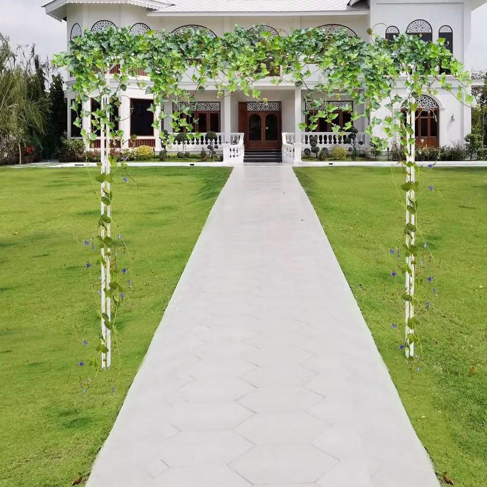 KORVIXA White Metal Garden Gate Wedding Arch and Climbing Frame, W: 100 cm, H: 100 cm – 3