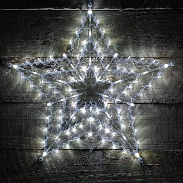 Samuel Alexander White 100 LED Hanging Star Christmas Decoration for Indoor and Outdoor Use, 50 cm – 1