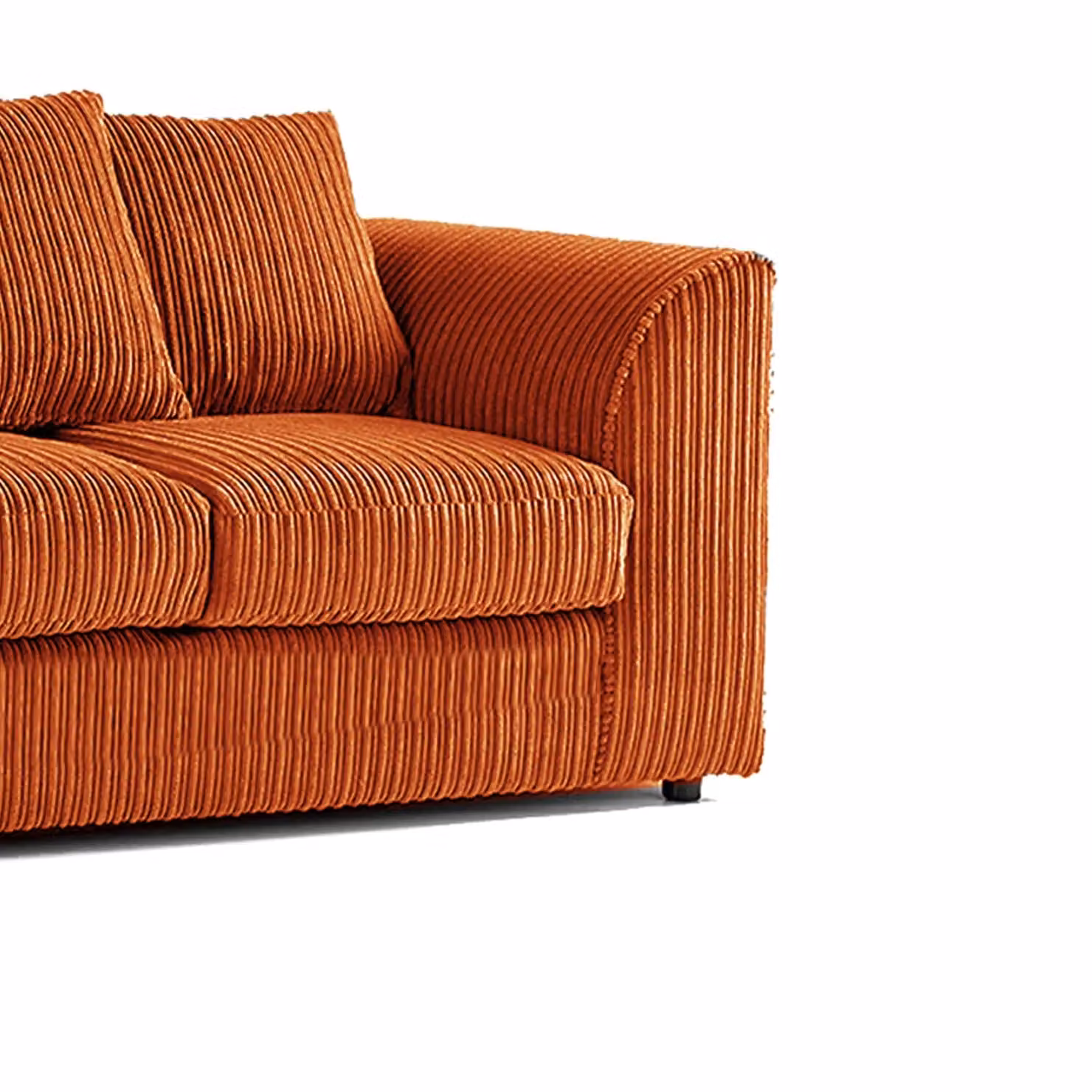 Luxor Living Orange Jumbo Cord Fabric 2 Seater Sofa with Scatter Cushions – 3