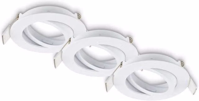 Briloner Set of 3 White Adjustable Recessed LED Downlights with GU10 Socket, W/D/H: 8 x 8 x 2.2 cm – 1