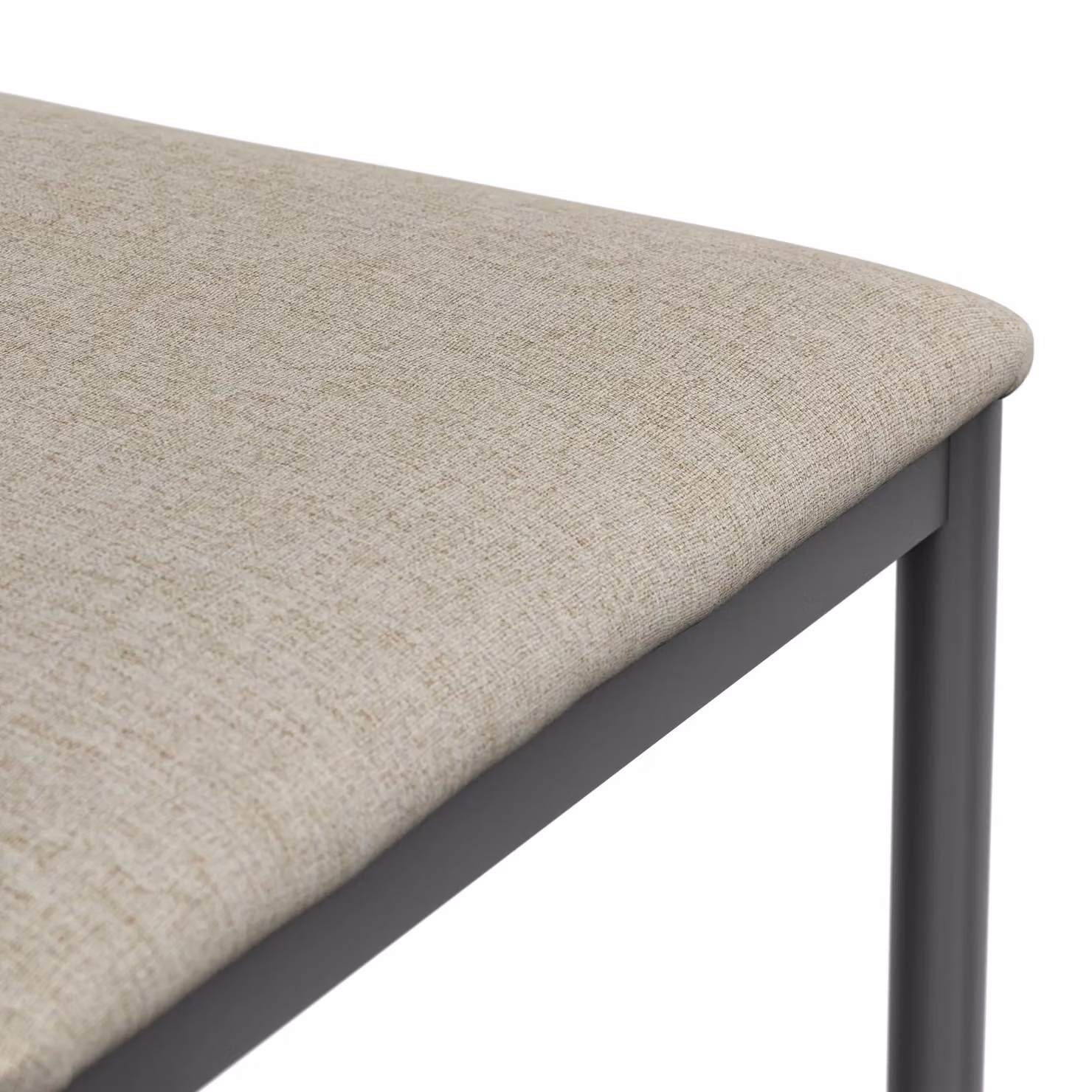 More4Homes Monza Set of 4 Modern Fabric Dining Chairs with Metal Legs in Beige – 3