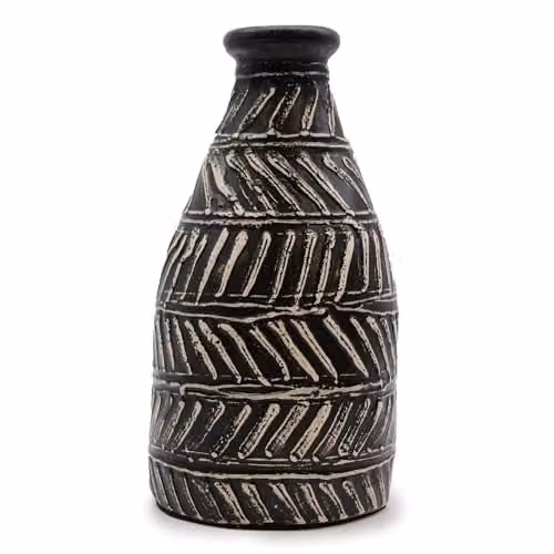 KDMD Greek Taper Ceramic Vase in Brown