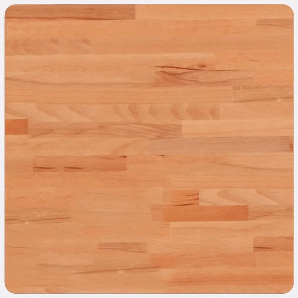 Berkfield Home Square Solid Beech Wood Table Top, Brown, W/D/H: 50 x 50 x 1.5 cm – 1