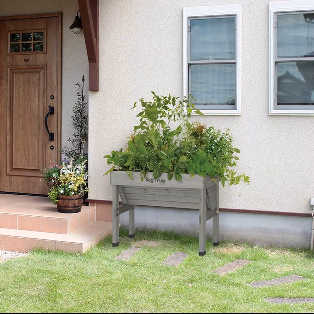 VegTrug Wallhugger Small Grey Wooden Raised Bed Planter – 2